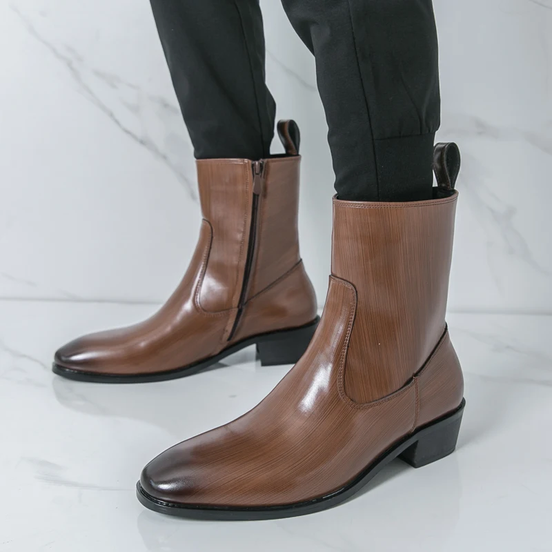 Men'S Shoes Hey Dude - クラシックで快適なアンクルブーツ、ボタスファッション、メンズカジュアルレザーチェルシーブーツ、新デザイン、ハイカットシューズ、ポインテッドトゥ、ビジネスシューズ