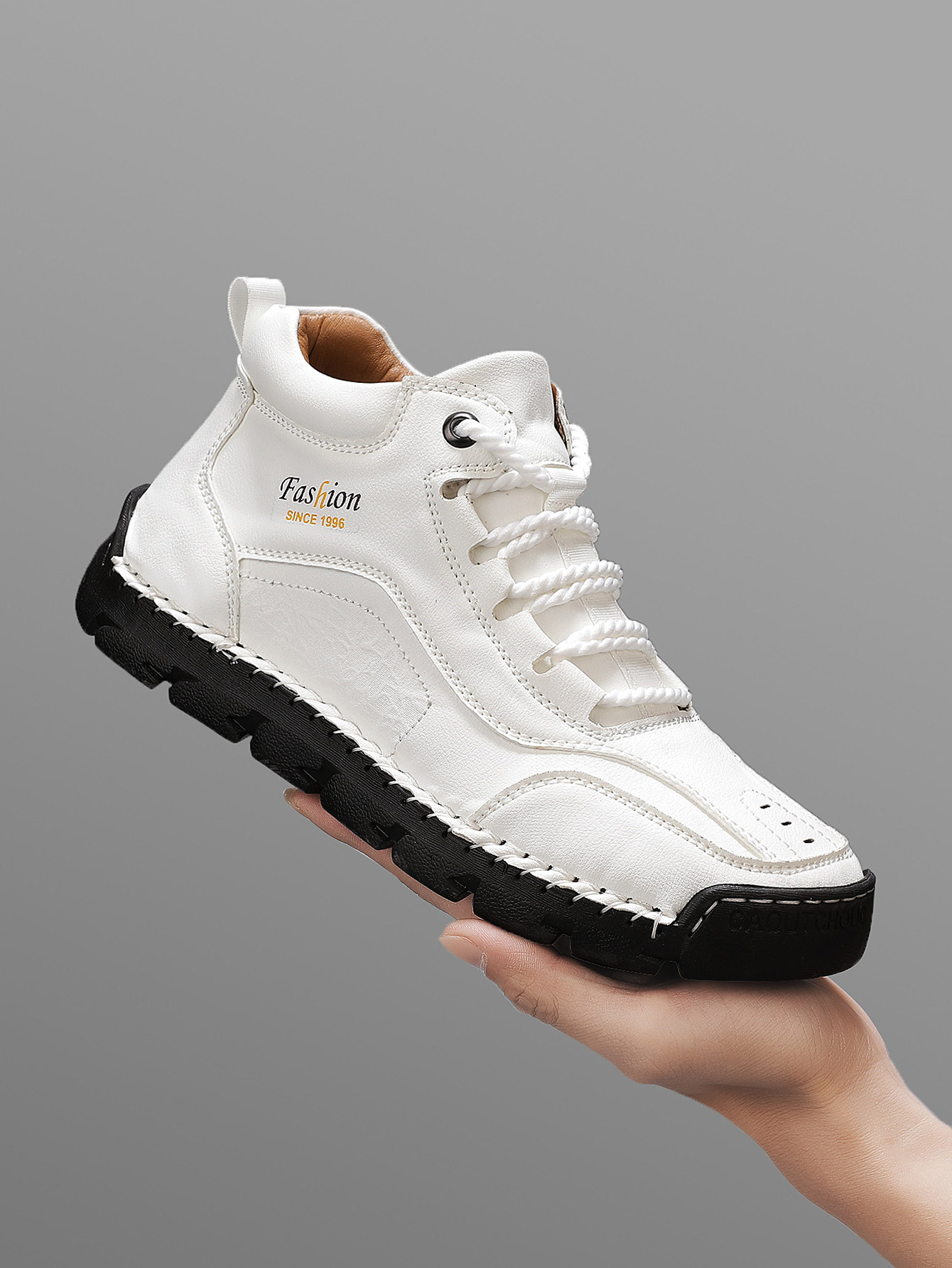 Men'S Shoes Hoka Sale - メンズ手作りミッドトップカジュアルシューズ、シンプルなレタープリントファッションレースアップスニーカー、アウトドアハイキングブーツ、快適で通気性のあるラバーソール