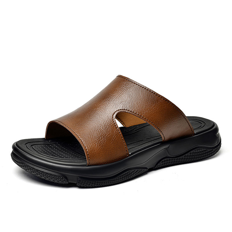メンズレザースライドサンダル滑り止め厚底カジュアルスリッパ夏 - Men'S Shoes Hey Dude のレビューと価格