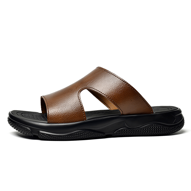 メンズレザースライドサンダル滑り止め厚底カジュアルスリッパ夏 - Men'S Shoes Hey Dude のレビューと価格