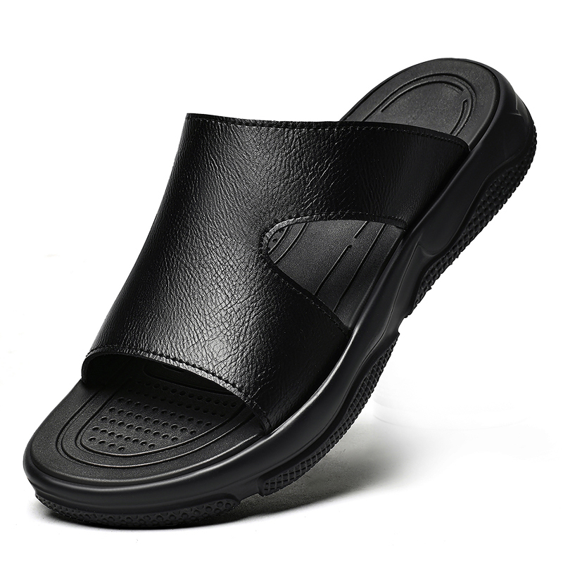 メンズレザースライドサンダル滑り止め厚底カジュアルスリッパ夏 - Men'S Shoes Hey Dude のレビューと価格