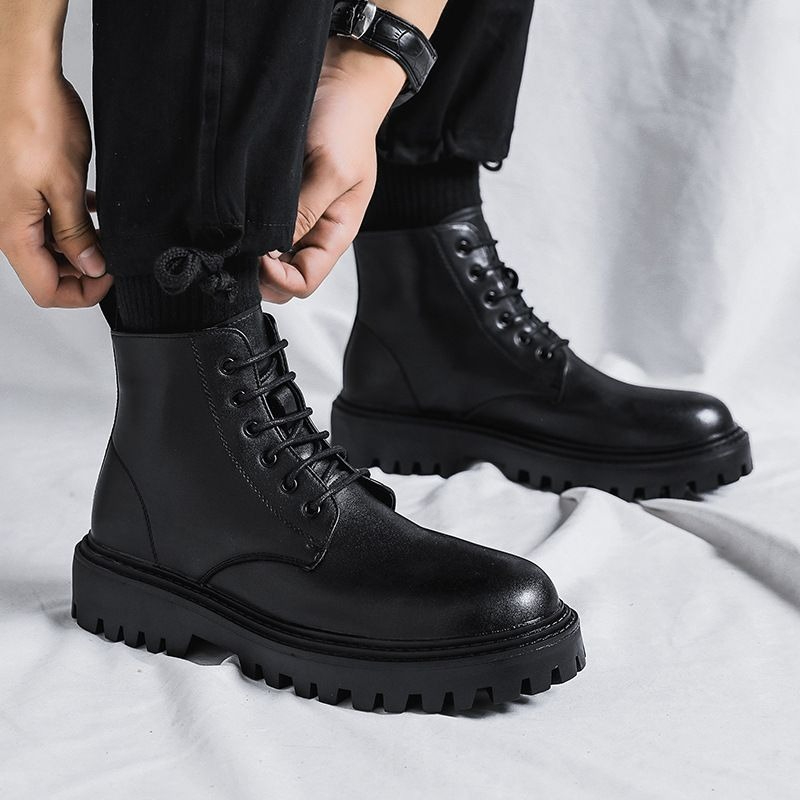 メンズハイカットレザーブーツ ファッション ブリティッシュス - Men'S Shoes Increase Height のレビューと価格