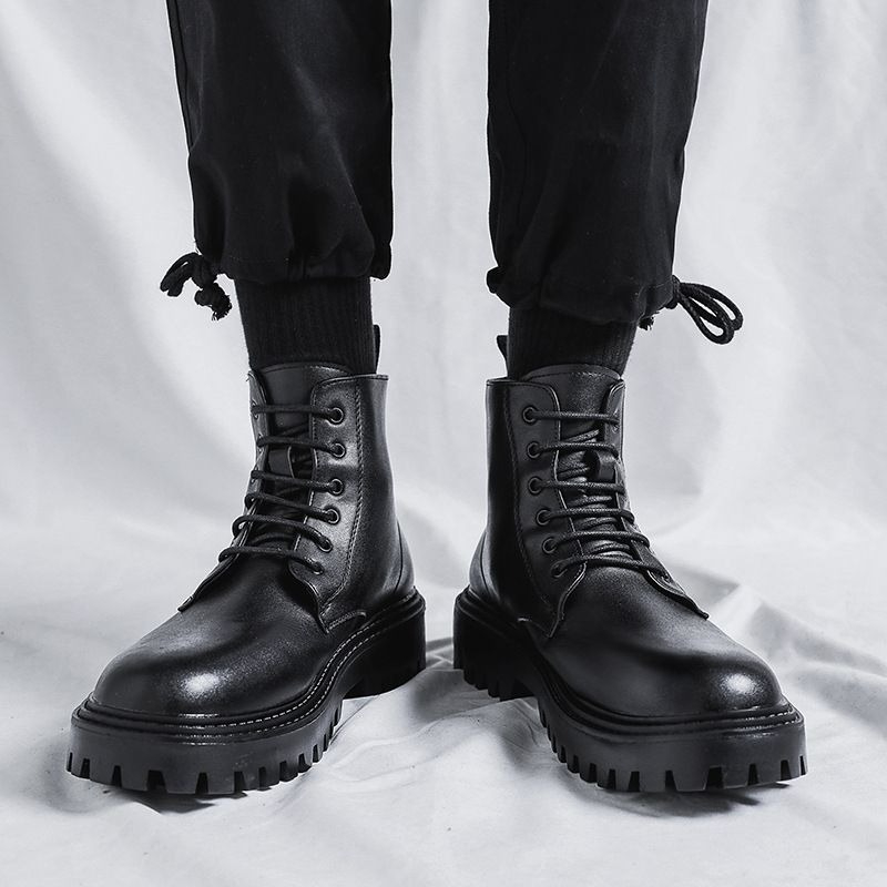 メンズハイカットレザーブーツ ファッション ブリティッシュス - Men'S Shoes Increase Height のレビューと価格