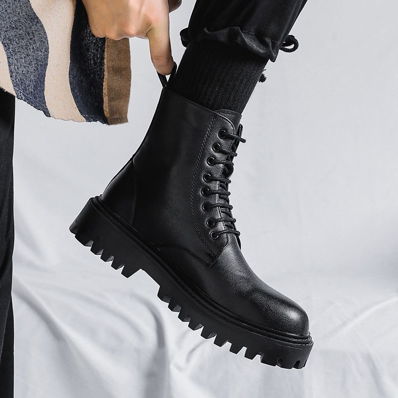 メンズハイカットレザーブーツ ファッション ブリティッシュス - Men'S Shoes Increase Height のレビューと価格