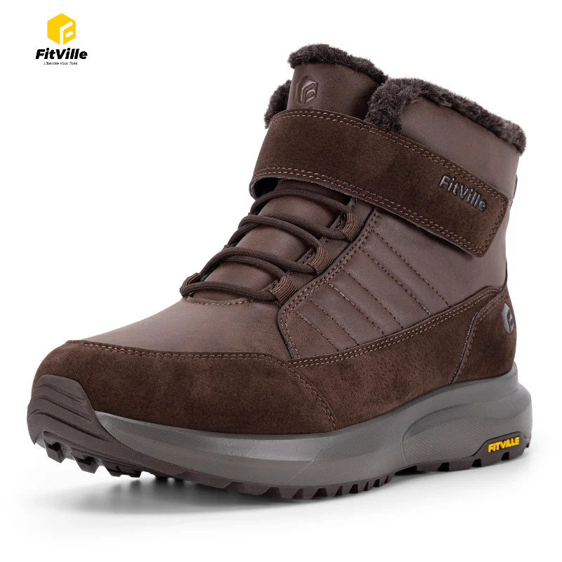 フィットビル メンズ ウィンターブーツ ワイドフィット ファ - Men'S Shoes Water Resistant のレビューと価格