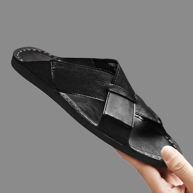 ファッション本革メンズスリッパ夏の男のサンダル屋外ビーチシュ - Men'S Shoes Hey Dude のレビューと価格