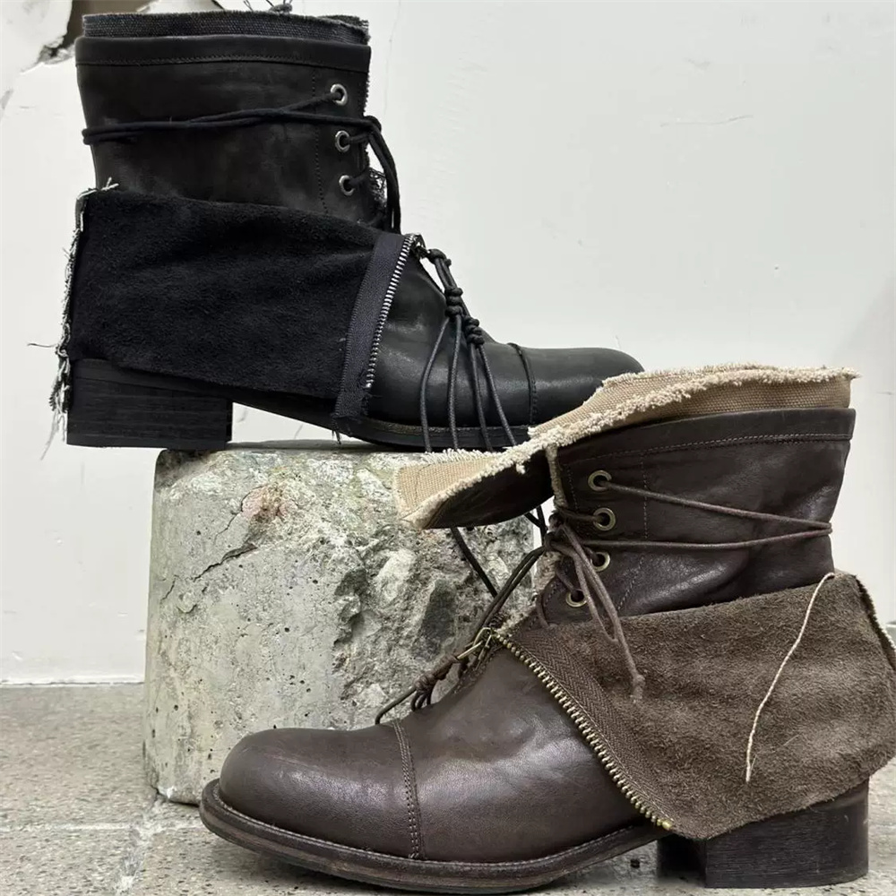 トレンドの厚底ハイエンドメンズブーツ、ワンドリングスタイル、 - Men'S Shoes With Height Increase のレビューと価格