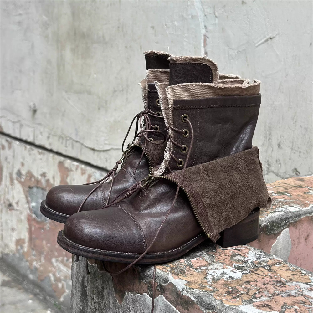 トレンドの厚底ハイエンドメンズブーツ、ワンドリングスタイル、 - Men'S Shoes With Height Increase のレビューと価格