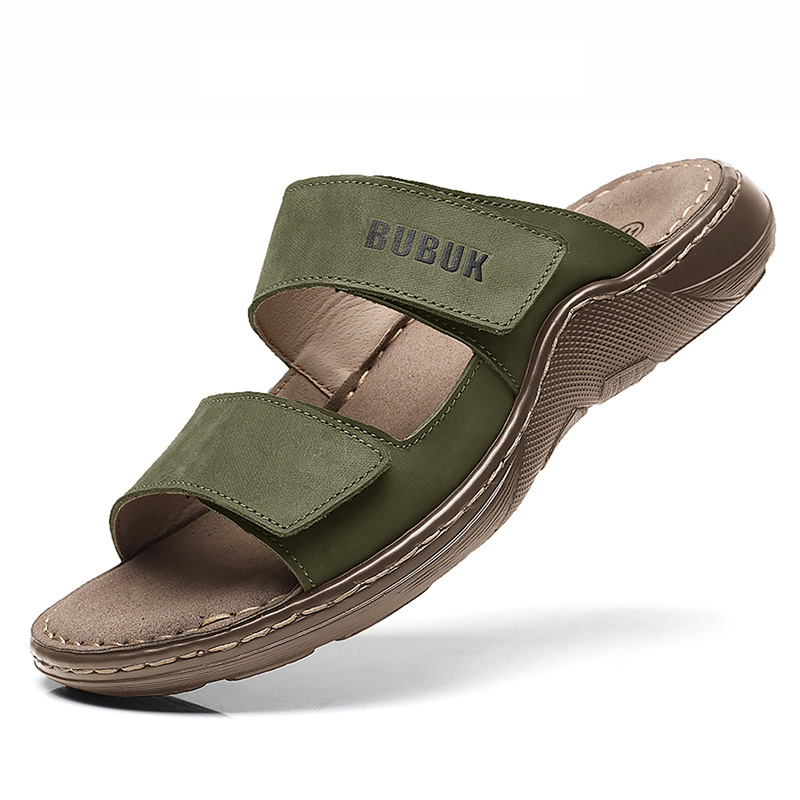 第一層牛革メンズスポーツサンダル、オープントゥアウトドア滑り - Men'S Shoes Hey Dude のレビューと価格