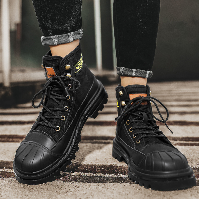 メンズキャンバスブーツ、ファッショナブルなハイカットカジュア - Men'S Shoes Hoka Sale のレビューと価格