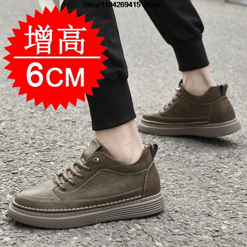 男性用身長アップオックスフォードシューズ、カジュアルレザーシ - Men'S Shoes Increase Height のレビューと価格