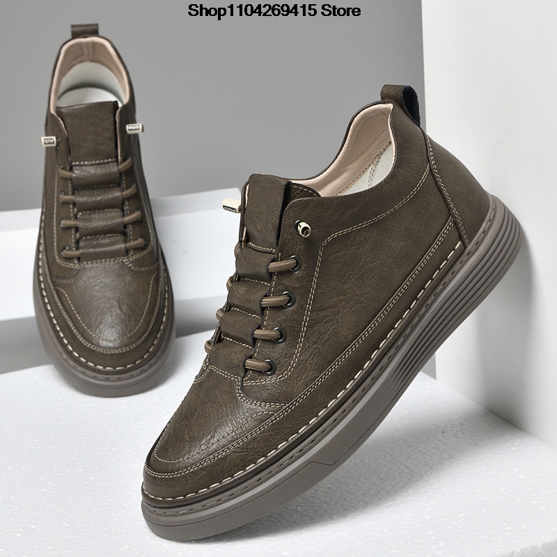 男性用身長アップオックスフォードシューズ、カジュアルレザーシ - Men'S Shoes Increase Height のレビューと価格