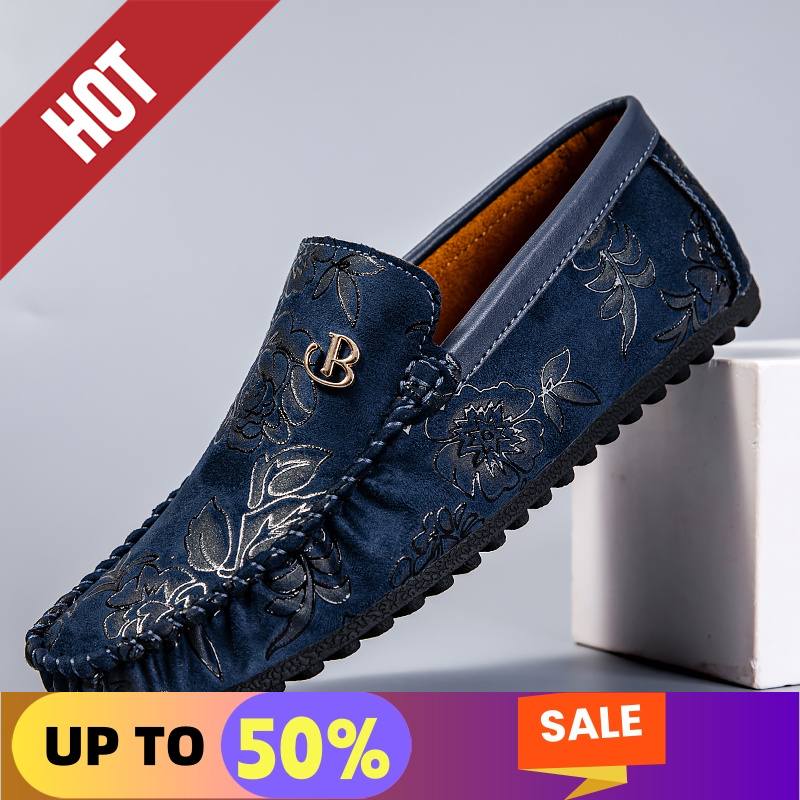 レジャーレザーローファー メンズデザイン モカシン フラワー - Men'S Shoes Hey Dude のレビューと価格