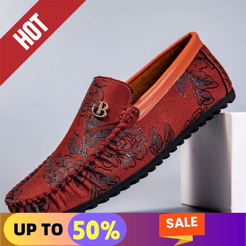 レジャーレザーローファー メンズデザイン モカシン フラワー - Men'S Shoes Hey Dude のレビューと価格