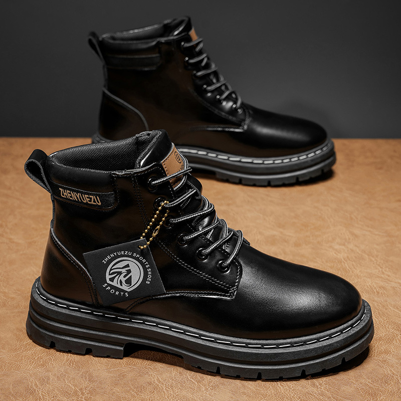 秋冬レトロショートブーツ メンズ 厚底身長アップ滑り止めショ - Men'S Shoes Increase Height のレビューと価格