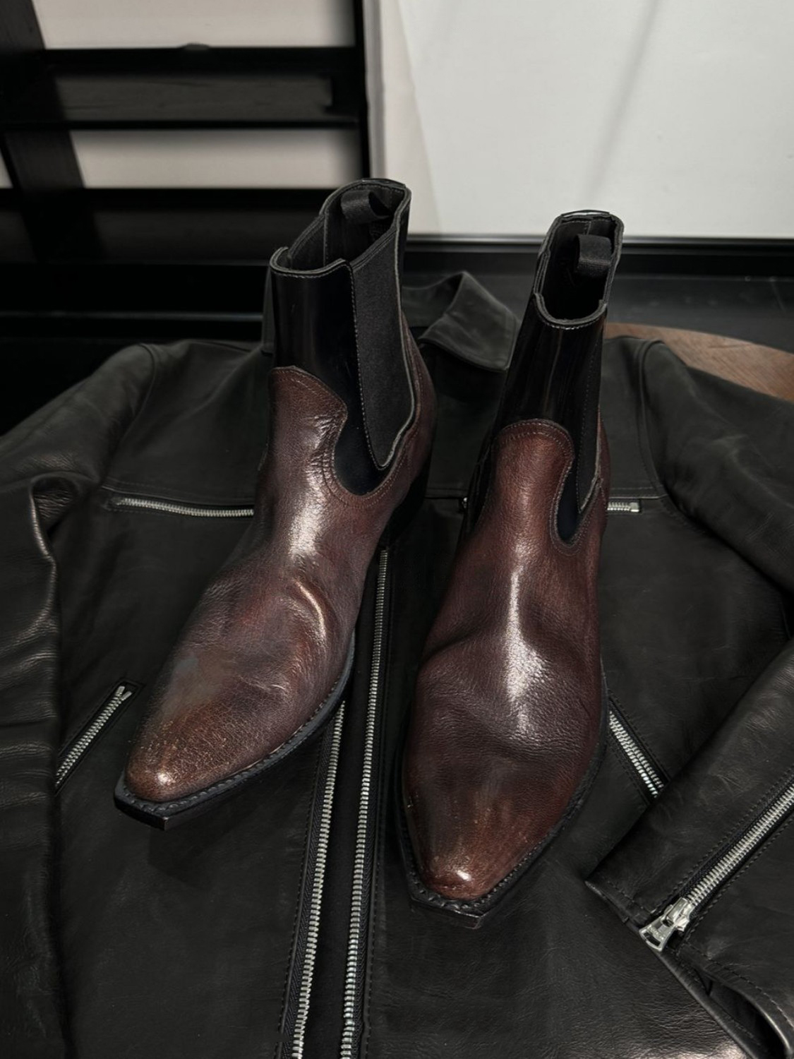 メンズ ブラック レザー チェルシーブーツ スタイリッシュな - Men'S Shoes Smart のレビューと価格